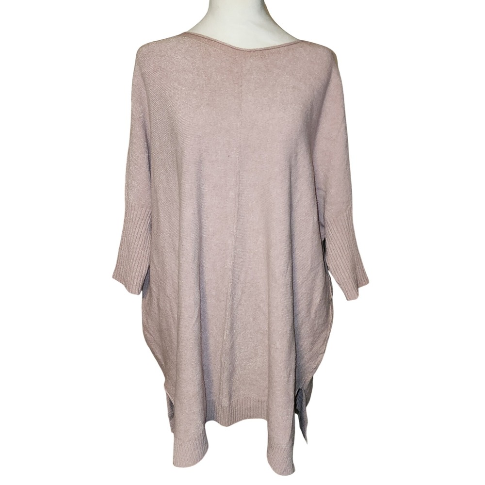 Alexandre Laurent Paris Oversized Batwing Sleeve Knit Sweater Top Light Pink M L